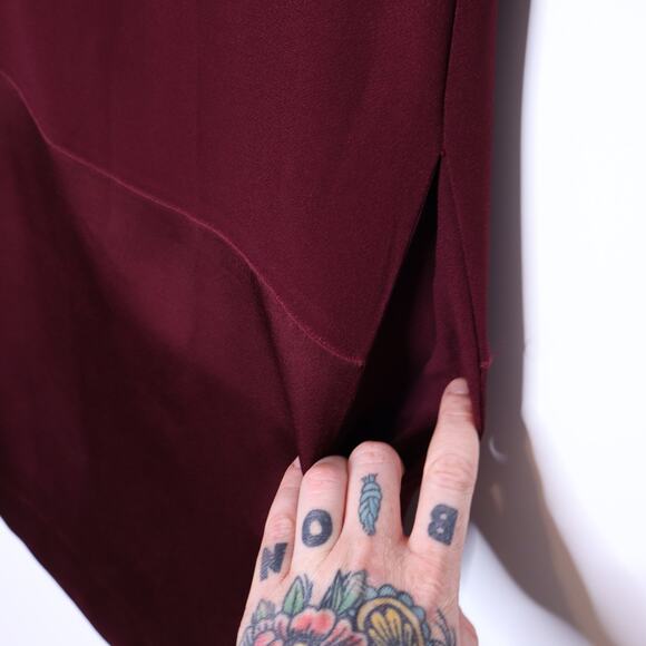 JENNIFER TATTANELLI Panel Shift Dress Burgundy Half Sleeves Women's 40/ US 8 - Picture 6 of 13